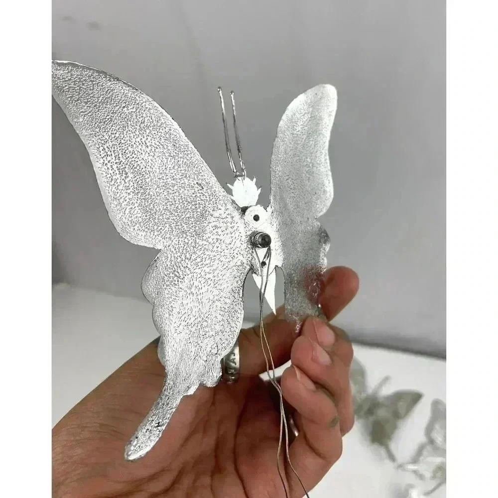 VTG‎ Lot of 10 Mercury Glass Ornaments Butterflies Cherub Bird Holiday Christmas - Picture 6 of 16